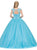 Dancing Queen - 1223 Cap Sleeve Beaded Applique Ballgown In Blue