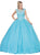 Dancing Queen - 1223 Cap Sleeve Beaded Applique Ballgown In Blue