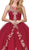 Dancing Queen - Beaded Lace Illusion Halter Quinceanera Ballgown 1225 In Red