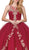 Dancing Queen - 1225 Beaded Lace Illusion Halter Quinceanera Ballgown In Red