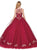 Dancing Queen - Beaded Lace Illusion Halter Quinceanera Ballgown 1225 In Red