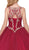 Dancing Queen - Beaded Lace Illusion Halter Quinceanera Ballgown 1225 In Red