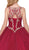 Dancing Queen - 1225 Beaded Lace Illusion Halter Quinceanera Ballgown In Red