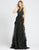 Mac Duggal Evening - 12264D Floral Applique A-Line Evening Dress In Black