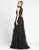 Mac Duggal Evening - 12264D Floral Applique A-Line Evening Dress In Black