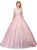 Dancing Queen - 1229 Strapless Beaded Lace Sweetheart Quinceanera Ballgown In Pink