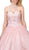 Dancing Queen - 1229 Strapless Beaded Lace Sweetheart Quinceanera Ballgown In Pink
