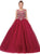 Dancing Queen - 1230 Embellished Cap Sleeve Illusion Bateau Quinceanera Ballgown in Red