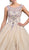 Bejeweled Illusion Bateau Quinceanera Ballgown - ADASA Dancing Queen - 1232 Bejeweled Illusion Bateau Quinceanera Ballgown In Neutral