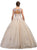  Dancing Queen - 1232 Bejeweled Illusion Bateau Quinceanera Ballgown In Neutral