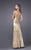 La Femme - Sweetheart Strappy Open Back Long Dress 12340 In Gold
