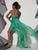 Studio 17 - 12428 Strapless Jewel Ornate High Low Dress In Green
