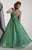 Studio 17 - 12437 One Shoulder Bejeweled Empire Dress In Green