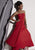Studio 17 - 12439 Single Strap Ruched Empire Gown In Red