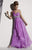 Studio 17 - 12442 One Shoulder Pleated Empire Dress In Purple