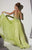 Studio 17 - 12442 One Shoulder Pleated Empire Dress In Green