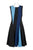 Taylor - 1244M Sleeveless Color block Fit and Flare Crepe Dress In Black and Blue