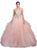 Dancing Queen - 1245 Bedazzled Halter Quinceanera Ballgown In Pink