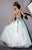 Studio 17 - 12454 Asymmetrical Sheer Beaded Evening Gown In White