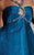 Studio 17 - 12455 Halter Beaded Keyhole Evening Gown In Blue