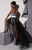 Studio 17 - 12456 Sequined Strapless Sheath Dress In Black and White