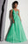 Studio 17 - 12463 One Shoulder Beaded Chiffon Gown In Green