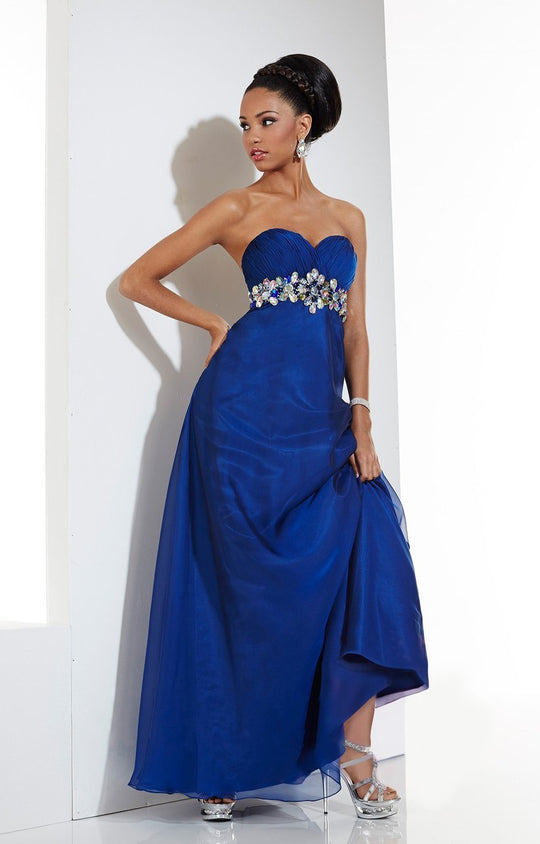 Studio 17 - 12482 Ruched Sweetheart A-line Dress In Blue