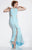 Studio 17 - 12493 Sleeveless Sheer Beaded Cutout Dress In Blue
