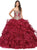 Dancing Queen - 1250 Strapless Embroidered Ruffled Quinceanera Gown in Red