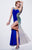 Studio 17 - 12507 Embellished Asymmetric Sheath Dress In Blue