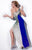 Studio 17 - 12507 Embellished Asymmetric Sheath Dress In Blue