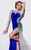 Studio 17 - 12507 Embellished Asymmetric Sheath Dress In Blue