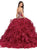 Dancing Queen - 1250 Strapless Embroidered Ruffled Quinceanera Gown in Red