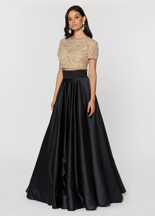 Ashley Lauren - 1251 Beaded Two Piece Ball Gown in Black