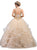 Dancing Queen - 1253 Bedazzled Halter Neck Quinceanera Ballgown In Nude