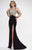 Studio 17 - 12541 Embellished V-Neck Sheath Dress in Black and Neutral