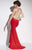 Studio 17 - 12541 Embellished V-Neck Sheath Dress in Red and Neutral