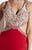 Studio 17 - 12541 Embellished V-Neck Sheath Dress in Red and Neutral