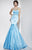 Studio 17 - 12542 Illusion Bateau Mermaid Dress in Blue