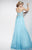 Studio 17 - 12543 Beaded Chiffon A-line Dress in Blue