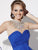 Studio 17 - 12547 Bejeweled Illusion High A-line Dress in Royal