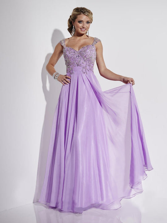 Studio 17 - 12551 Beaded Sweetheart A-line Dress in Purple