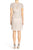 Adrianna Papell - 41926810 Cap Sleeve Rivulet Beaded Sheath Dress in Neutral