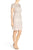 Adrianna Papell - 41926810 Cap Sleeve Rivulet Beaded Sheath Dress in Neutral