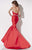 Studio 17 - 12556 Bead Embellished Sweetheart Mermaid Dress in Red