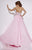 Studio 17 - 12565 Jewel Adorned Strapless Chiffon Gown In Pink