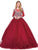 Dancing Queen - 1257 Teardrop Cutout Jewel Ornate Quinceanera Gown In Red