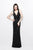 Primavera Couture - Astounding V Neck Full Sequins Long Sheath Dress 1257 in Black