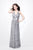 Primavera Couture - Astounding V Neck Full Sequins Long Sheath Dress 1257 in Silver