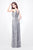 Primavera Couture - Astounding V Neck Full Sequins Long Sheath Dress 1257 in Silver